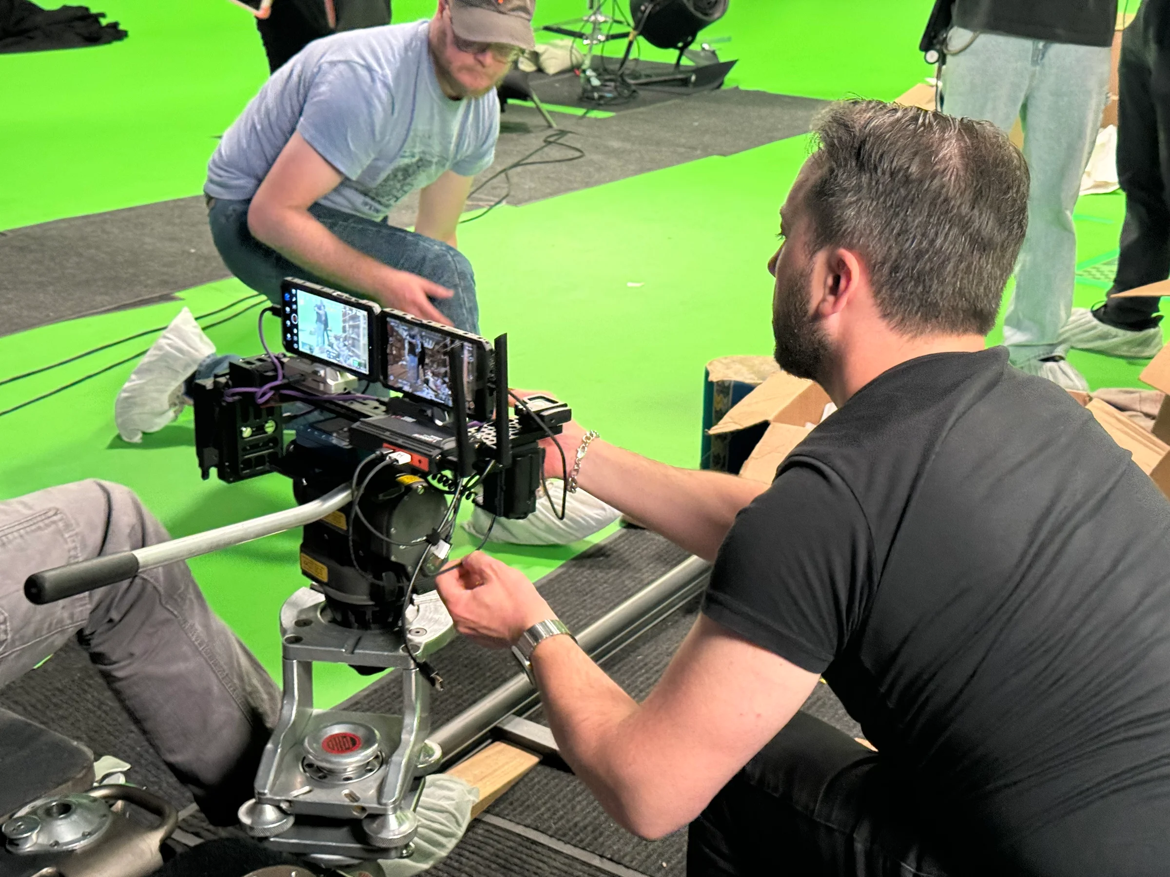 Students exploring AI filmmaking workflows at ETC